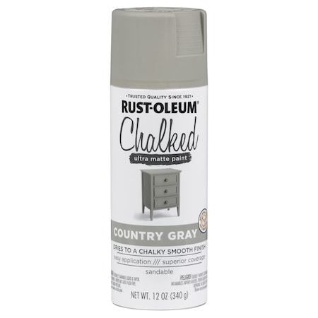 Rust-Oleum Spray Paint, Country Gray, Matte, Oil, 12 oz 302593